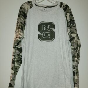 Men's NC State University baseball style long sleeve shirt, XXL